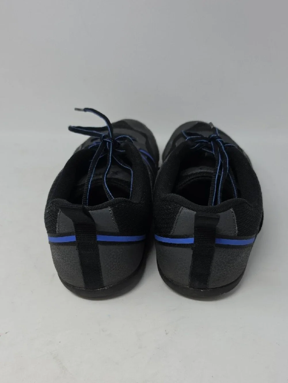 Xero Prio Men Black and Gray Athletic Shoe with Blue Accents Barefoot Size 10.5